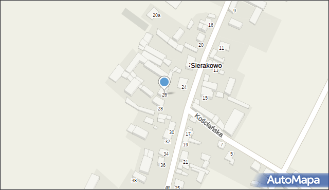 Sierakowo, Długa, 26, mapa Sierakowo