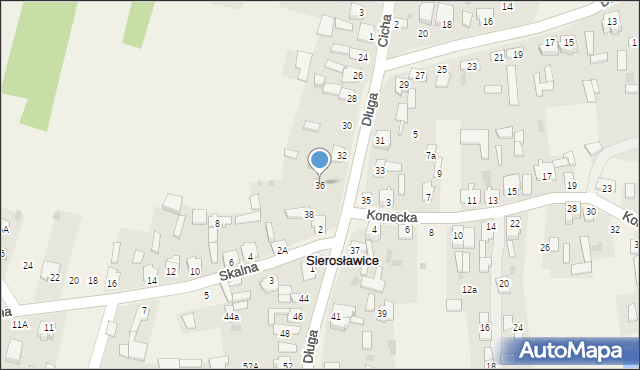 Sierosławice, Długa, 36, mapa Sierosławice