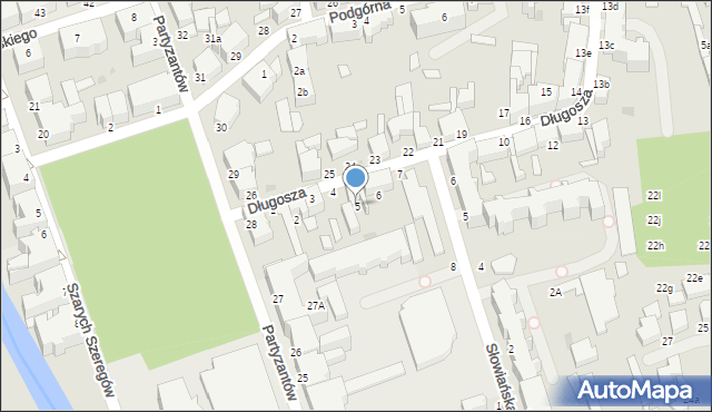 Słupsk, Długosza Jana, 5, mapa Słupska