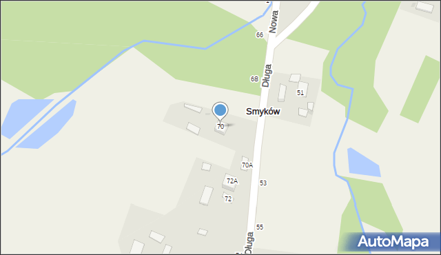 Smyków, Długa, 70, mapa Smyków