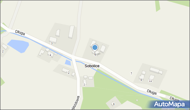 Sobolice, Długa, 5, mapa Sobolice