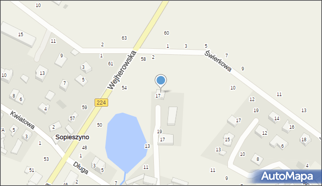 Sopieszyno, Długa, 17, mapa Sopieszyno