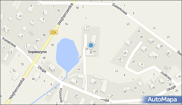 Sopieszyno, Długa, 21, mapa Sopieszyno