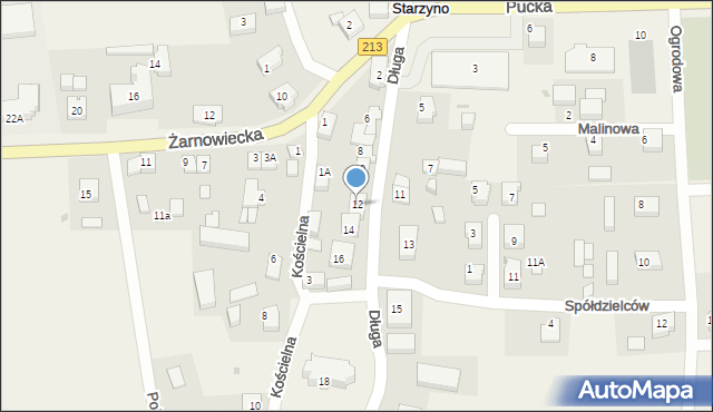 Starzyno, Długa, 12, mapa Starzyno