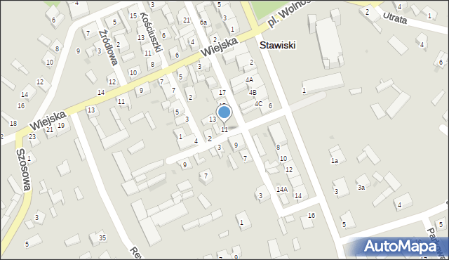 Stawiski, Długa, 11, mapa Stawiski