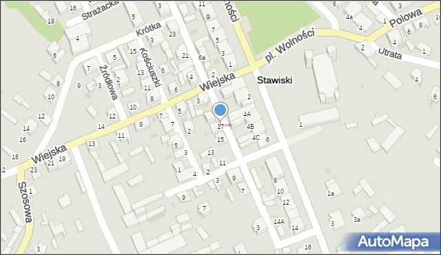 Stawiski, Długa, 17, mapa Stawiski