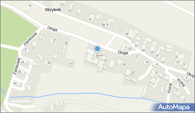 Strzybnik, Długa, 23, mapa Strzybnik