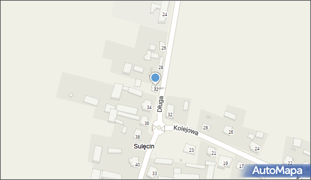 Sulęcin, Długa, 32, mapa Sulęcin