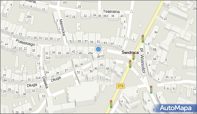 Świdnica, Długa, 45, mapa Świdnicy