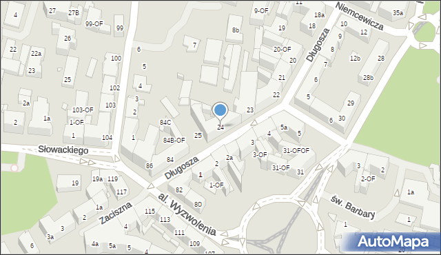 Szczecin, Długosza Jana, ks., 24, mapa Szczecina