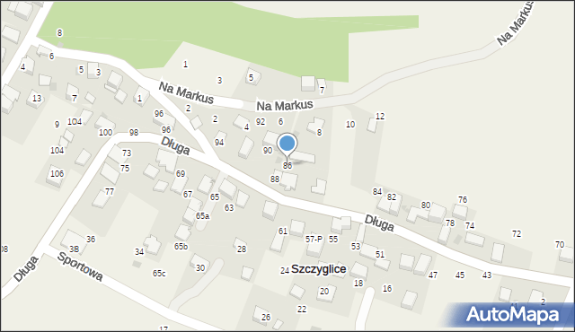 Szczyglice, Długa, 86, mapa Szczyglice