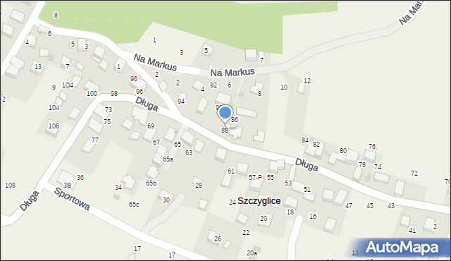 Szczyglice, Długa, 88, mapa Szczyglice