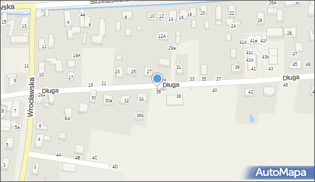 Szewce, Długa, 36a, mapa Szewce