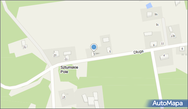 Sztumskie Pole, Długa, 3, mapa Sztumskie Pole