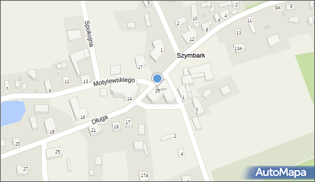 Szymbark, Długa, 15, mapa Szymbark