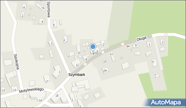 Szymbark, Długa, 6, mapa Szymbark