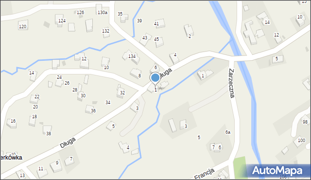 Targanice, Długa, 1, mapa Targanice