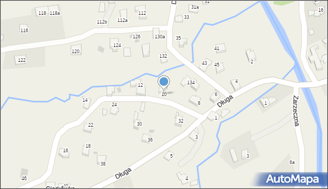 Targanice, Długa, 10, mapa Targanice