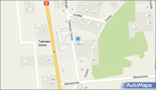 Tarkowo Dolne, Długa, 9, mapa Tarkowo Dolne