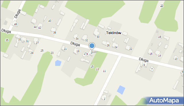 Teklinów, Długa, 17, mapa Teklinów