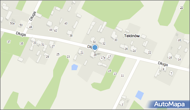 Teklinów, Długa, 19, mapa Teklinów