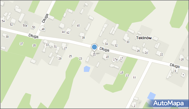 Teklinów, Długa, 21, mapa Teklinów