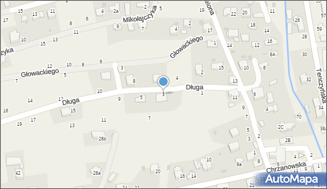 Tenczynek, Długa, 3, mapa Tenczynek