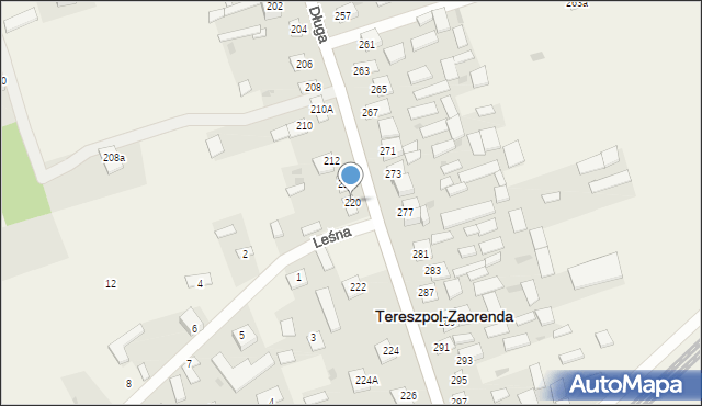 Tereszpol-Zaorenda, Długa, 220, mapa Tereszpol-Zaorenda