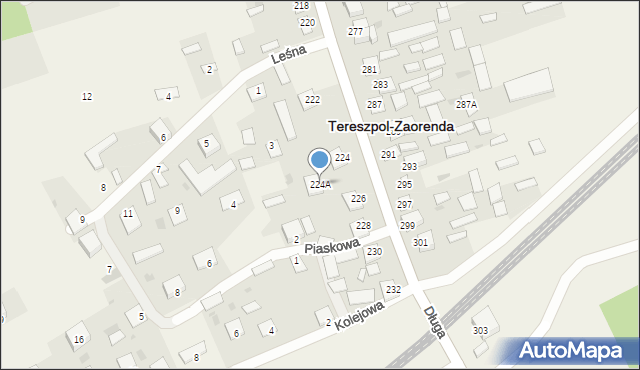 Tereszpol-Zaorenda, Długa, 224A, mapa Tereszpol-Zaorenda