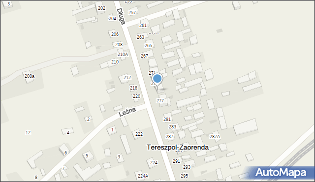 Tereszpol-Zaorenda, Długa, 275, mapa Tereszpol-Zaorenda