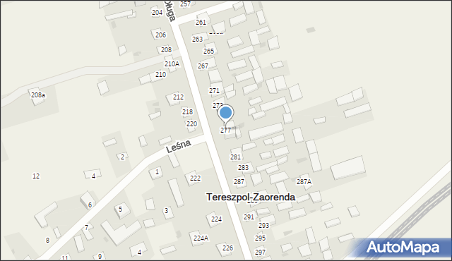 Tereszpol-Zaorenda, Długa, 277, mapa Tereszpol-Zaorenda