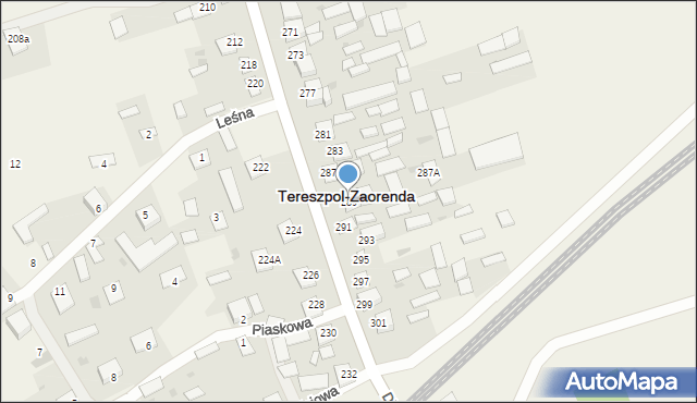 Tereszpol-Zaorenda, Długa, 289, mapa Tereszpol-Zaorenda