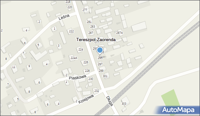 Tereszpol-Zaorenda, Długa, 295, mapa Tereszpol-Zaorenda