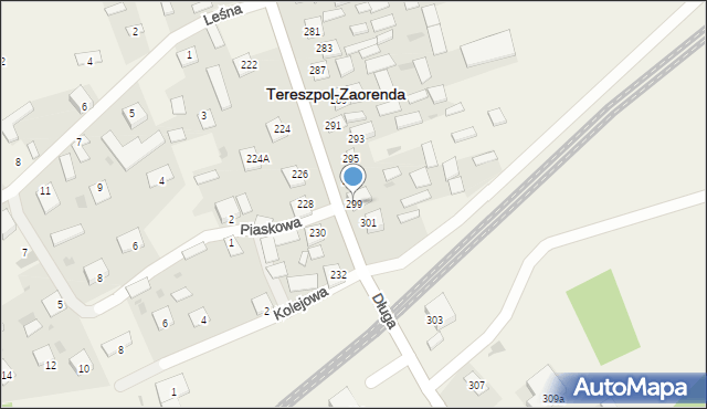 Tereszpol-Zaorenda, Długa, 299, mapa Tereszpol-Zaorenda