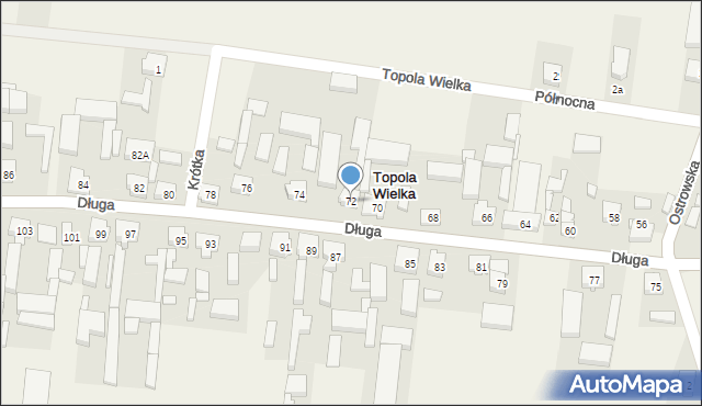 Topola Wielka, Długa, 72, mapa Topola Wielka