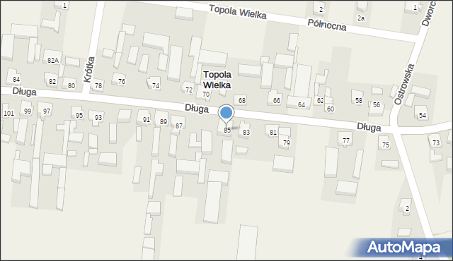 Topola Wielka, Długa, 85, mapa Topola Wielka