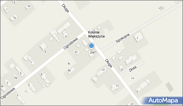 Większyce, Długa, 10a, mapa Większyce