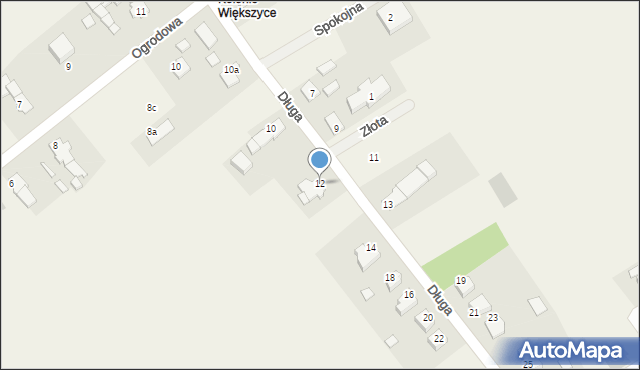 Większyce, Długa, 12, mapa Większyce