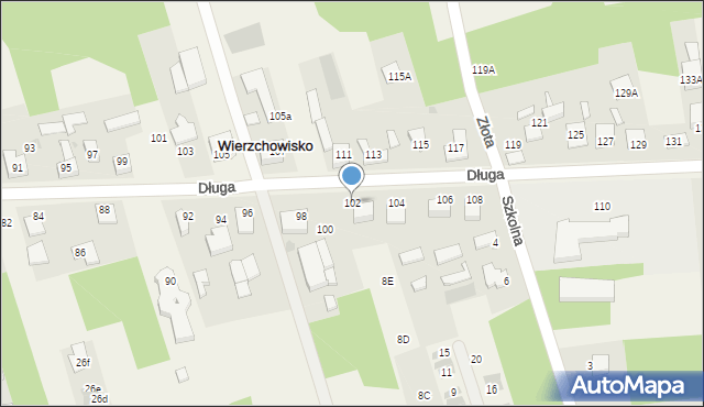 Wierzchowisko, Długa, 102, mapa Wierzchowisko