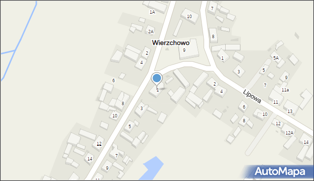 Wierzchowo, Długa, 1, mapa Wierzchowo