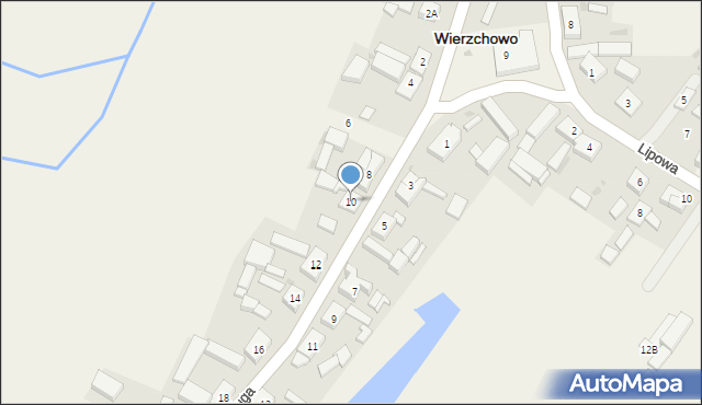 Wierzchowo, Długa, 10, mapa Wierzchowo