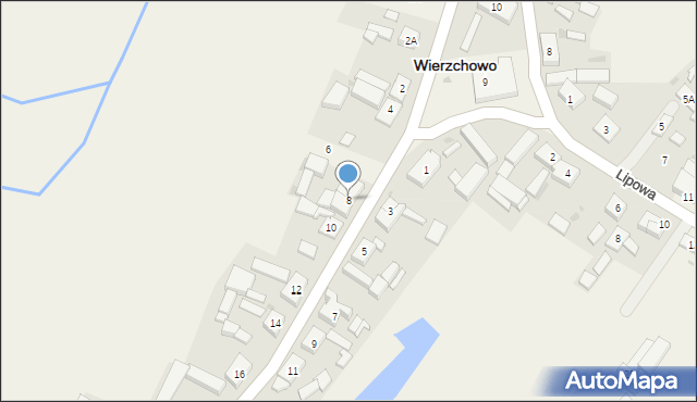 Wierzchowo, Długa, 8, mapa Wierzchowo