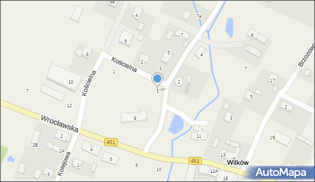 Wilków, Długa, 1, mapa Wilków