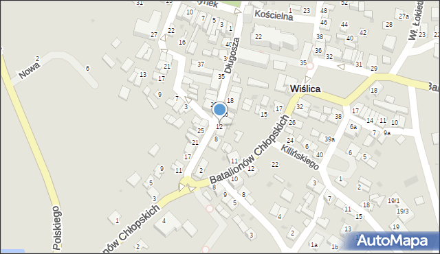 Wiślica, Długosza, 12, mapa Wiślica