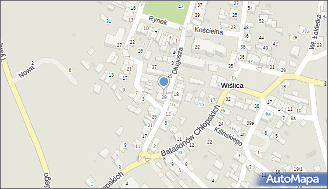 Wiślica, Długosza, 31, mapa Wiślica