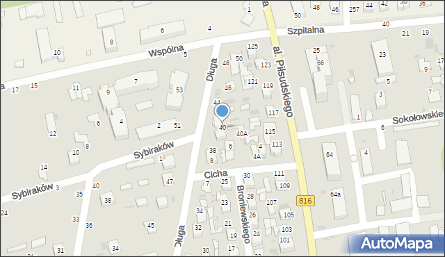 Włodawa, Długa, 40, mapa Włodawa