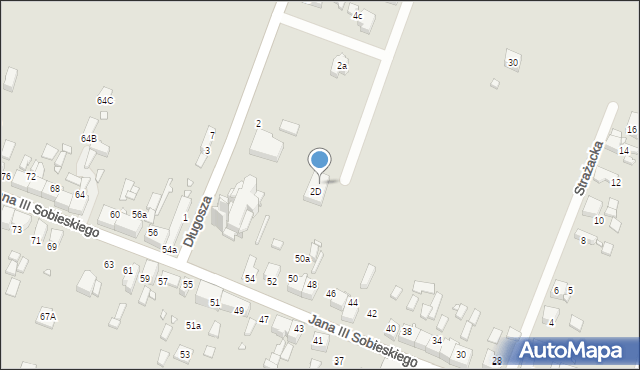 Wojkowice, Długosza, 2b, mapa Wojkowice