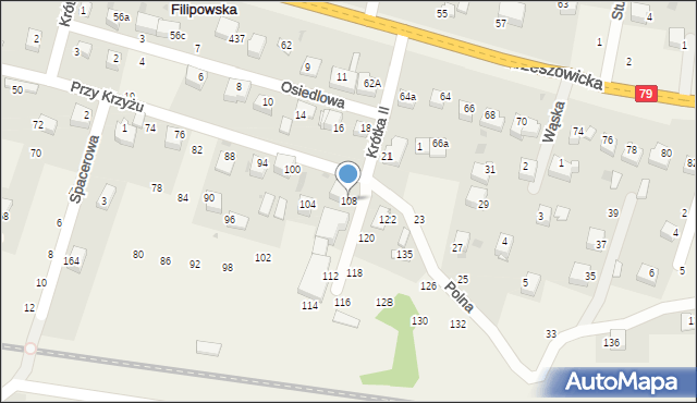 Wola Filipowska, Długa, 108, mapa Wola Filipowska