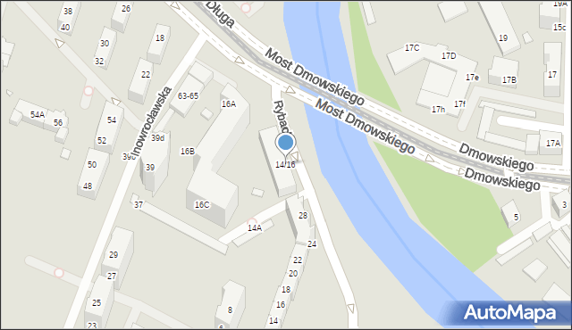 Wrocław, Długa, 14/16, mapa Wrocławia