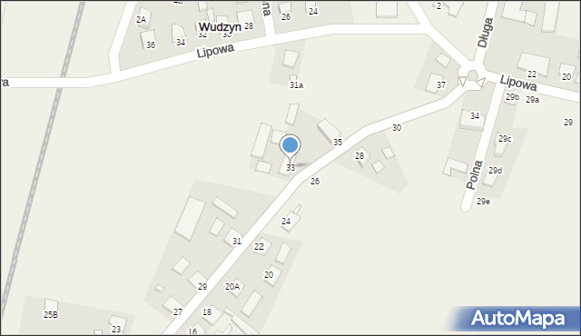 Wudzyn, Długa, 33, mapa Wudzyn